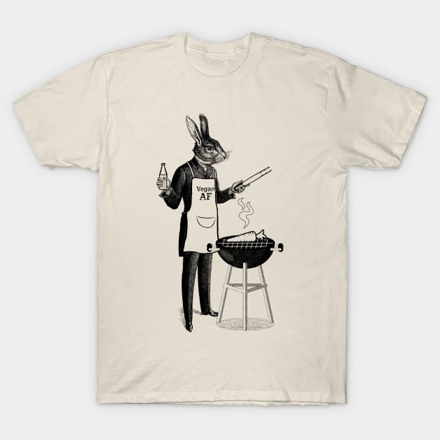 Bunny BBQ (Vegan AF) T-Shirt by UselessRob